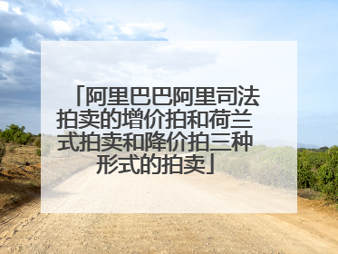 阿里巴巴阿里司法拍卖的增价拍和荷兰式拍卖和降价拍三种形式的拍卖