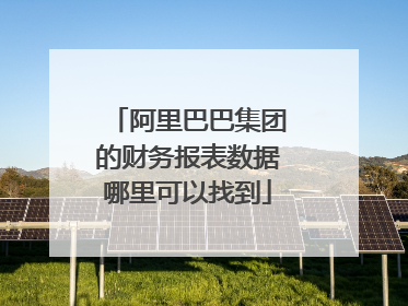 阿里巴巴集团的财务报表数据哪里可以找到