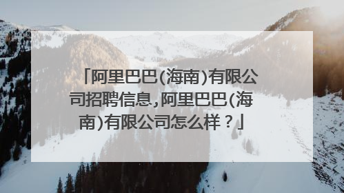 阿里巴巴(海南)有限公司招聘信息,阿里巴巴(海南)有限公司怎么样?