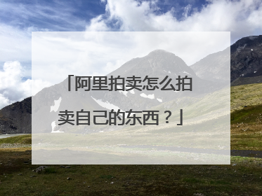 阿里拍卖怎么拍卖自己的东西?