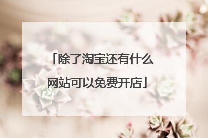 除了淘宝还有什么网站可以免费开店