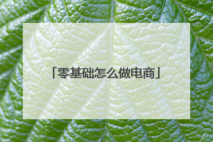 零基础怎么做电商