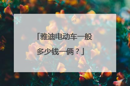 雅迪电动车一般多少钱一俩?