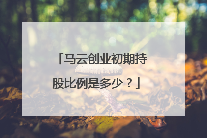 马云创业初期持股比例是多少？