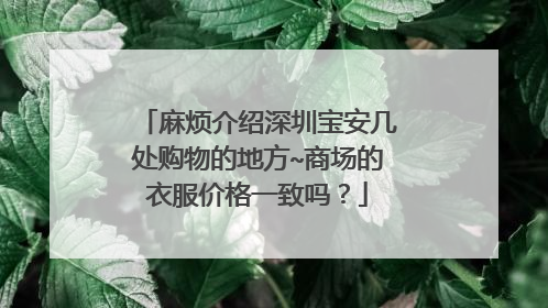 麻烦介绍深圳宝安几处购物的地方~商场的衣服价格一致吗?