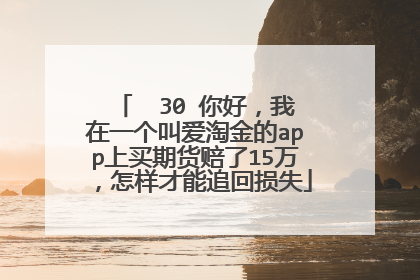  30 你好,我在一个叫爱淘金的app上买期货赔了15万,怎样才能追回损失