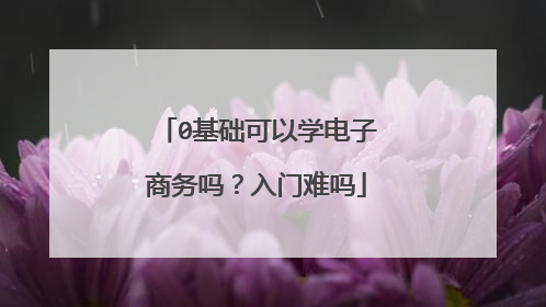 0基础可以学电子商务吗?入门难吗