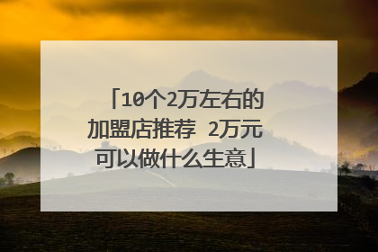 10个2万左右的加盟店推荐 2万元可以做什么生意