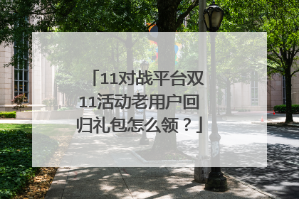 11对战平台双11活动老用户回归礼包怎么领？
