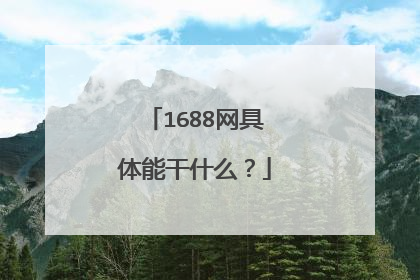 1688网具体能干什么?