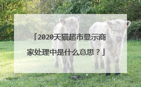 2020天猫超市显示商家处理中是什么意思？