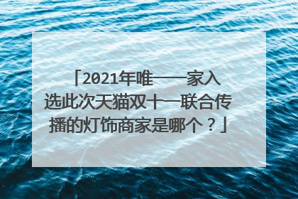 2021年唯一一家入选此次天猫双十一联合传播的灯饰商家是哪个?