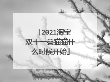 2021淘宝双十一叠猫猫什么时候开始