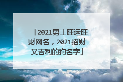 2021男士旺运旺财网名,2021招财又吉利的狗名字