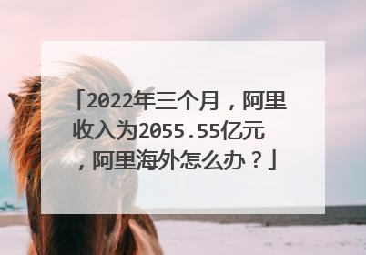 2022年三个月,阿里收入为2055.55亿元,阿里海外怎么办?