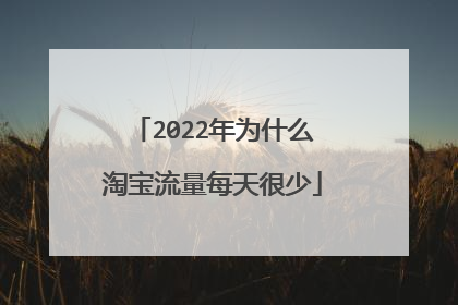 2022年为什么淘宝流量每天很少