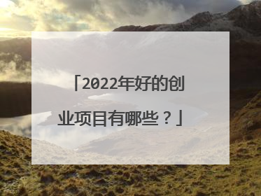 2022年好的创业项目有哪些?