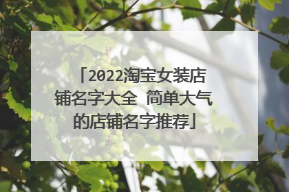 2022淘宝女装店铺名字大全 简单大气的店铺名字推荐