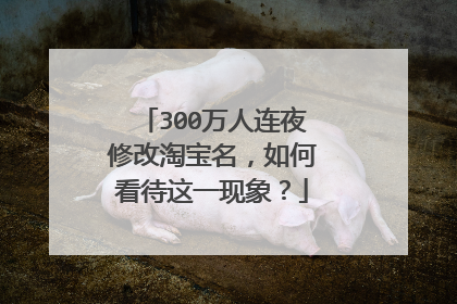 300万人连夜修改淘宝名，如何看待这一现象？