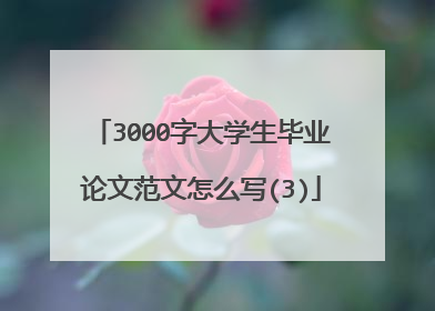 3000字大学生毕业论文范文怎么写(3)
