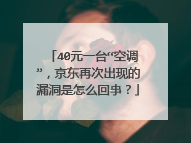40元一台“空调”,京东再次出现的漏洞是怎么回事?