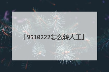 9510222怎么转人工