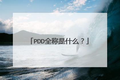 PDD全称是什么？
