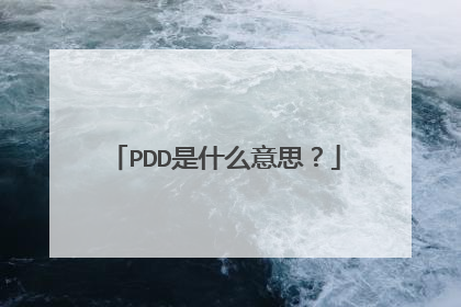 PDD是什么意思？