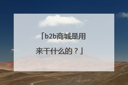 b2b商城是用来干什么的?