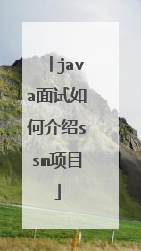 java面试如何介绍ssm项目