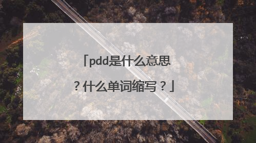 pdd是什么意思？什么单词缩写？