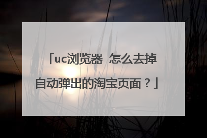 uc浏览器 怎么去掉自动弹出的淘宝页面？