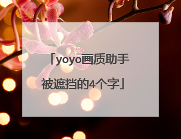yoyo画质助手被遮挡的4个字
