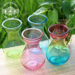 批发树脂塑料风信子瓶 水养瓶容器透明玻璃花瓶 彩色瓶子 满包邮