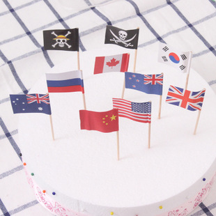 蛋糕装饰 十款国旗小插旗生日蛋糕插饰 生日插牌 烘焙饰品