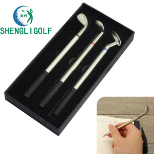 跨境货源创意高尔夫盒装圆珠笔golf赛事套装礼品 金属球杆笔