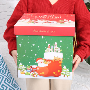 高档天地盖礼盒 正方形苹果礼盒包装硬盒 圣诞节礼盒纸盒定制