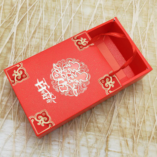 中式创意喜糖盒 抽屉盒 节日礼品包装纸盒厂家一手货源现货可定制