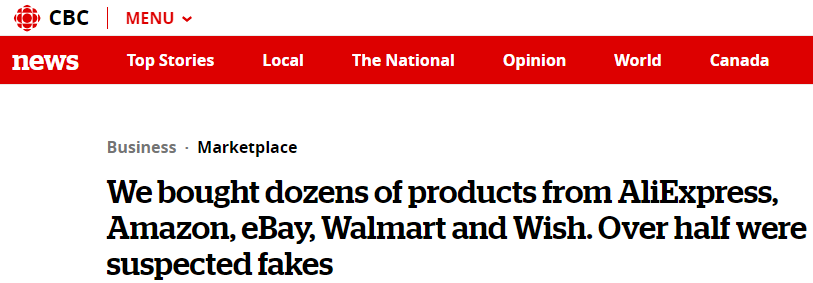 心都凉了…从亚马逊、eBay、沃尔玛买的东西，一半以上是假货